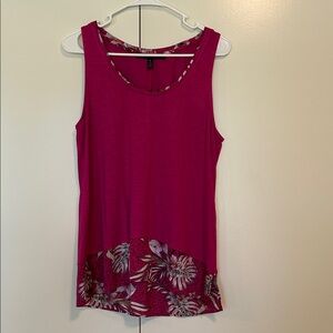 White House Black Market Fuchsia Tank Top with Floral Detail